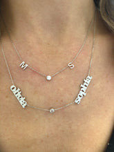 Load image into Gallery viewer, Double initial necklace with bezel