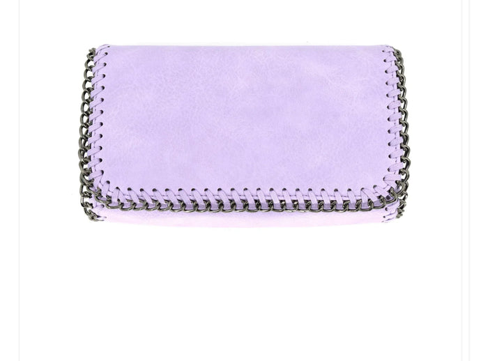 Vegan Leather Chain Clutch Bag
