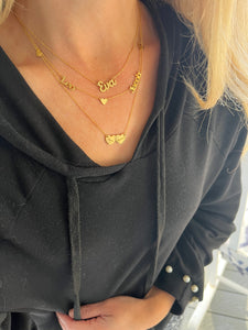 Engraved Hearts Name Necklace