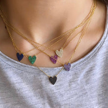 Load image into Gallery viewer, Colored Stone Heart Necklace