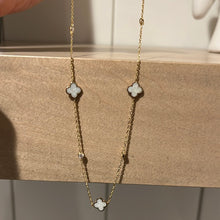 Load image into Gallery viewer, Enamel Clover and Bezel Necklace
