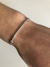 Load image into Gallery viewer, Sterling Silver Tennis and Evil Eye Adjustable Bracelet