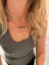 Load image into Gallery viewer, Sterling Silver Enamel Bar Paperclip Nameplate