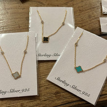 Load image into Gallery viewer, Enamel Clover and Bezel Necklace