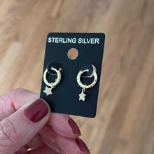 Load image into Gallery viewer, Pave Huggies With Pearl Charms