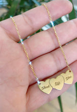 Load image into Gallery viewer, Engraved Hearts Name Necklace