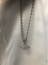 Load image into Gallery viewer, CZ Evil Eye Charm Pendant Clasp Necklace