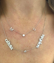 Load image into Gallery viewer, Double Name Necklace With Bezel or Heart