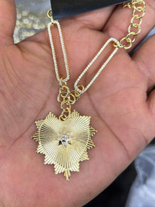 Gold Statement Heart Necklace