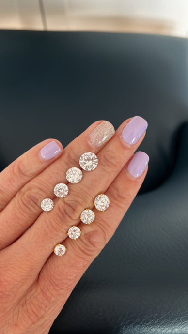 Sterling Silver Solitaire Studs