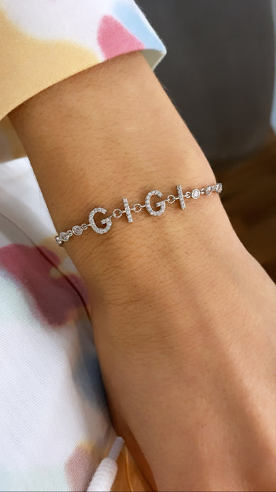 Bezel Set Name Bracelet