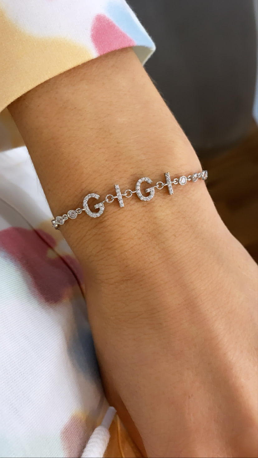 Bezel Set Name Bracelet
