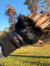 Load image into Gallery viewer, Gorgeous Leather and Fur Fingerless Gloves