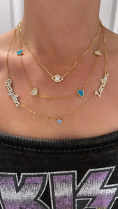 Evil Eye Paperclip Necklace