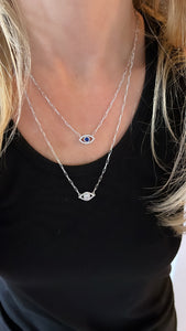 Evil Eye Paperclip Necklace
