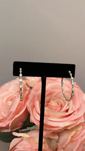 Sterling Bezeled Hoop
