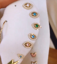 Load image into Gallery viewer, Sterling Silver Evil Eye Studs