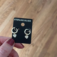 Load image into Gallery viewer, Pave Huggies With Pearl Charms