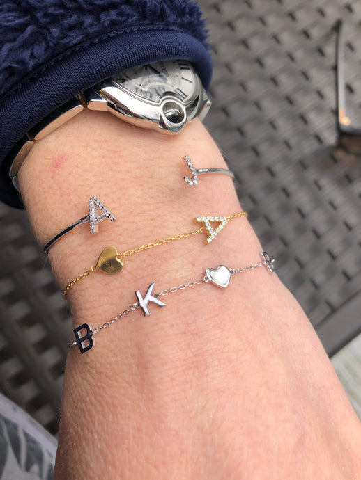 Double Initial Adjustable Bangle