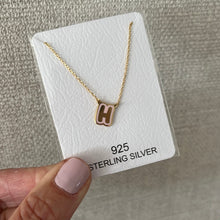 Load image into Gallery viewer, Single Enamel Initial Necklace