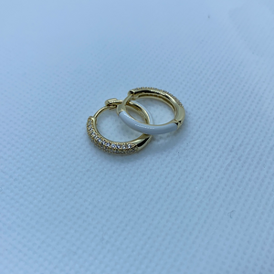 Gorgeous pave and enamel hoops