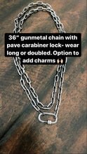 Load image into Gallery viewer, Chunky Gunmetal Chain with Carabiner Lock