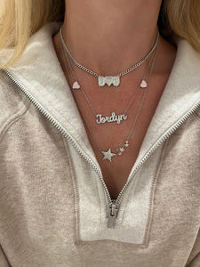 Bubble Nameplate on Cuban Link or Paperclip Chain