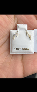 14k gold bolt earrings