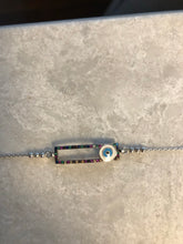 Load image into Gallery viewer, Sterling Silver and Rainbow Evil Eye