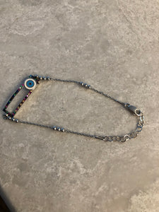 Sterling Silver and Rainbow Evil Eye